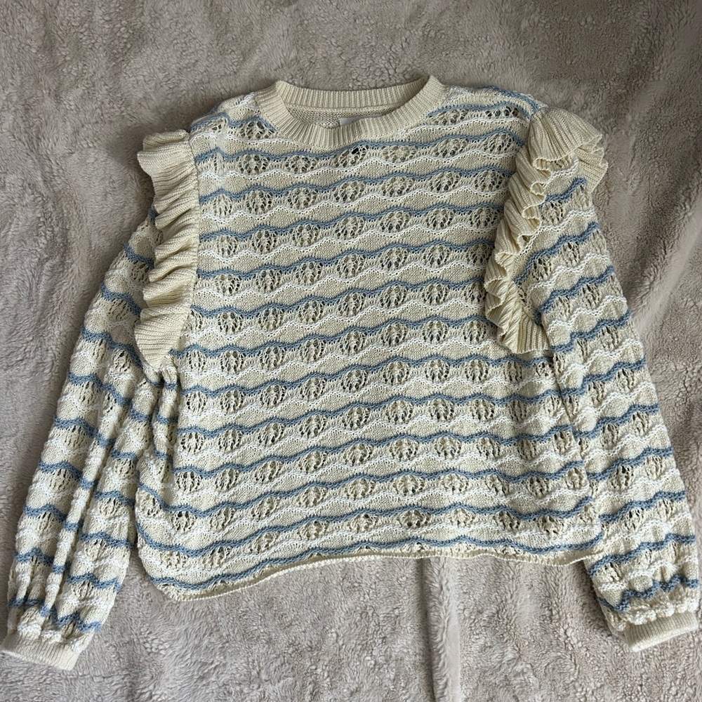 zara ruffle sweater